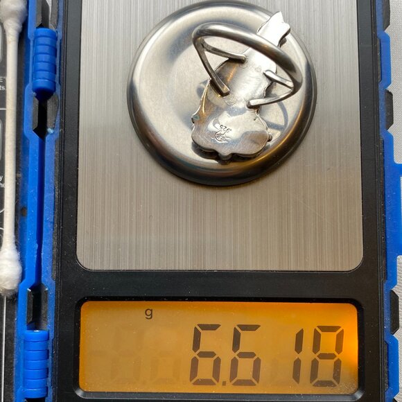 RARE Vtg Running Bear Trading Gallop Turquoise Sterling Silver Wolf Ring Sz 9.5 - Picture 16 of 16